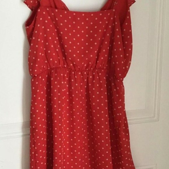 🌺Forever 21 Red & White Polka Dot Ruffle Sundress - Picture 2 of 6